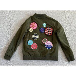 Wildfang Jacket‎ Green Bomber Patch Embroider Queer Friendly Feminist